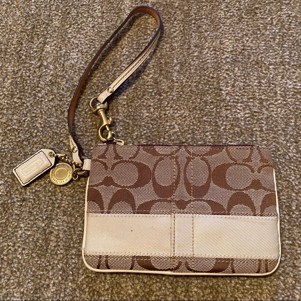 Coach monogram wristlet
